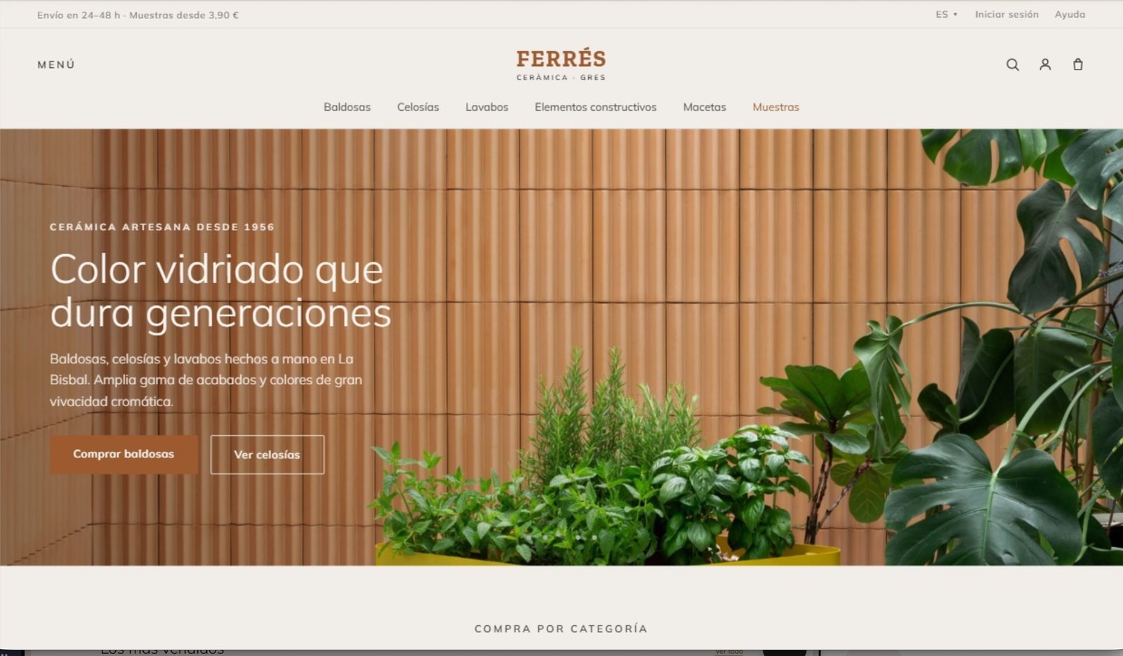 Web de Cerámica Ferrés diseñada por Makoto Lab